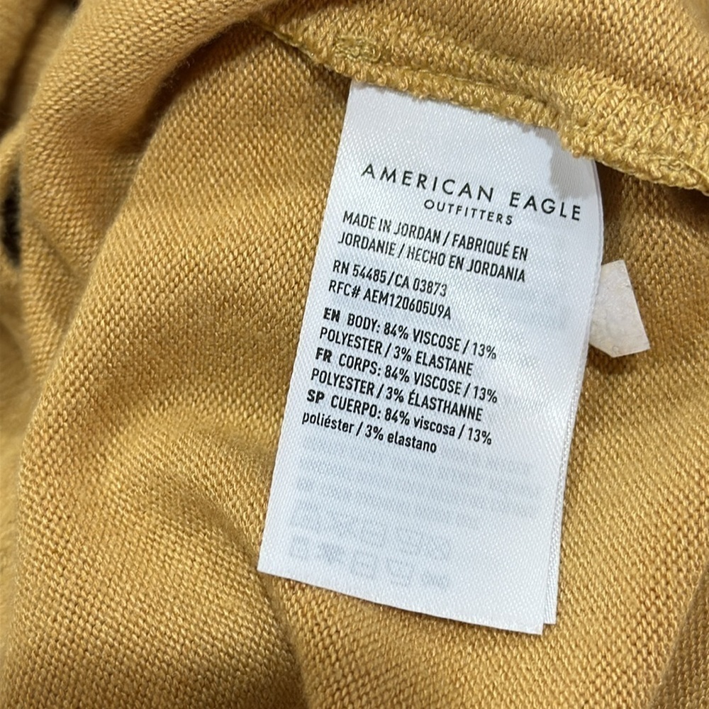 NWT American Eagle soft & sexy long sleeve top butternut yellow Sz M - Picture 8 of 9